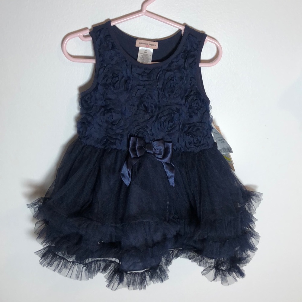 Fancy Girls Dress in Navy